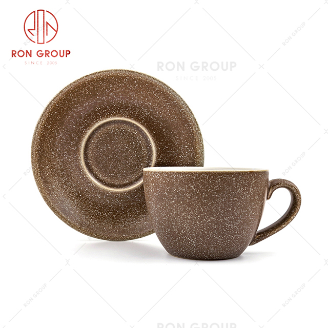 Shining high-end design hotel wedding banquet ceramic cup set restaurant event coffee tea cup