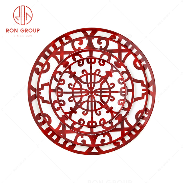 Red and white modern simple printing bone china tableware
