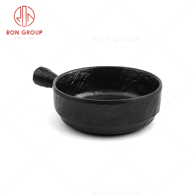 Retro minimalism style dinnerware round tableware restaurant bowl with handle