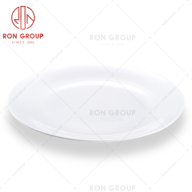 Household restaurant simple style tableware smooth light ceramic hotel round plate