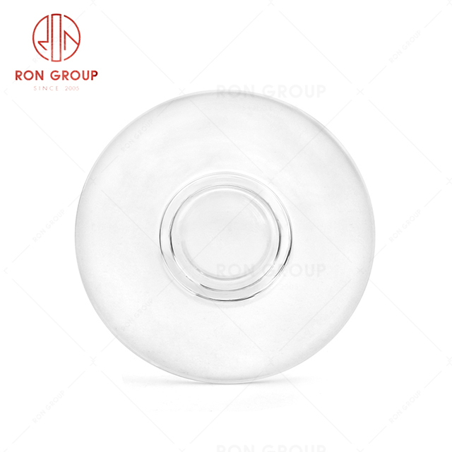 Transparent exquisite style restaurant tableware hotel plate high quality glass cup tray