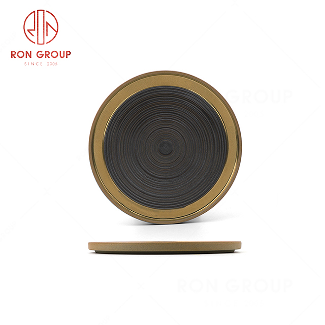 RN0040P00332-43-44  Hot Selling High Quality Royal Midnight Swirls Series Round Plate