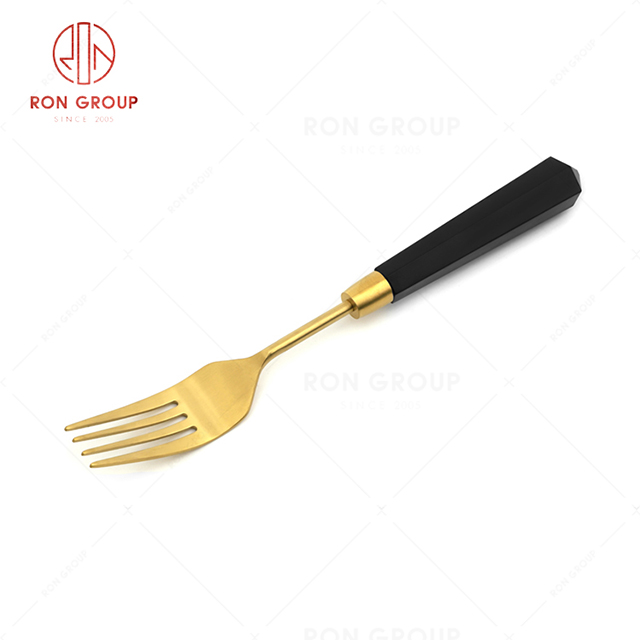 RN0068E00841 Unique Design  Exquisite and Durable Gold Color Diamond Handle Stainless Steel Table Fork
