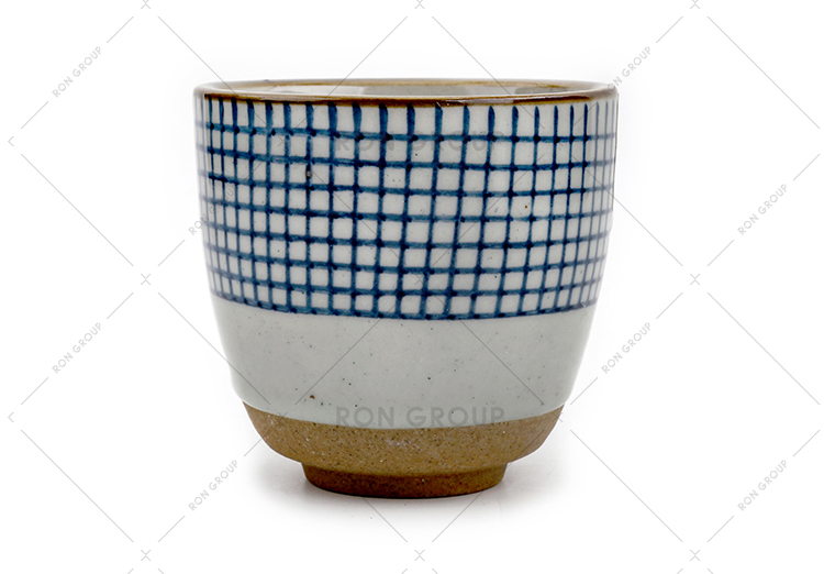 Blue grid design creative restaurant cup hotel banquet activity ceramic cup
