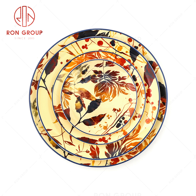 Autumn rhyme elegant style new restaurant durable ceramic exquisite beautiful plate