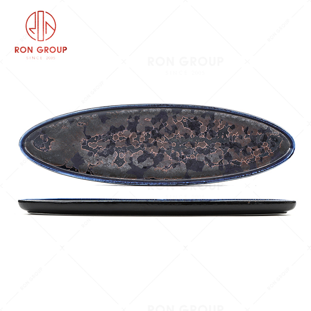 RN0660P00336 Wholesale High Quality Classic Japanese Style Ceramic Sushi Plate
