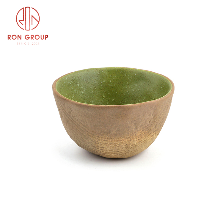 Wholesale Asian style ceramic dinnerware set restaurant hotel use ceramic cloth design ice cream  bowl