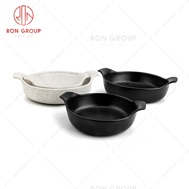 Popular restaurant tableware high hotel repurchase rate frosted baking pan with ears