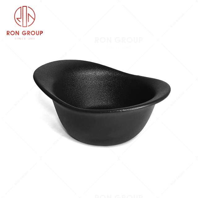 RonGroup New Color Matte Black Chip Proof Porcelain  Collection - Ceramic Dinnerware Snack Bowl 