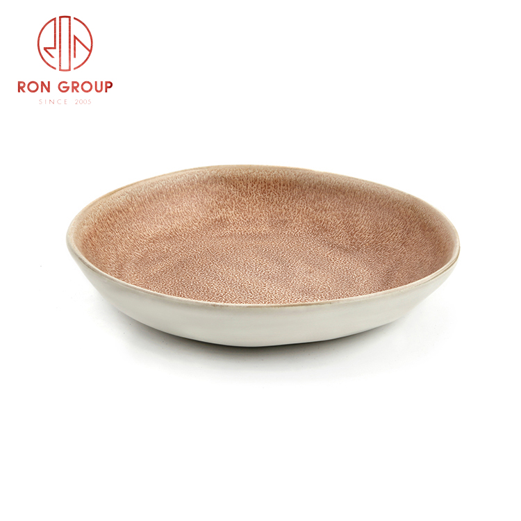 wholesale cheap price Asian style ceramic dinnerware set restaurant hotel supplies abnormal flat plate