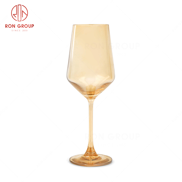 RN0567G00087 Hot Sale Unique Design European Style Glass Amber Goblet