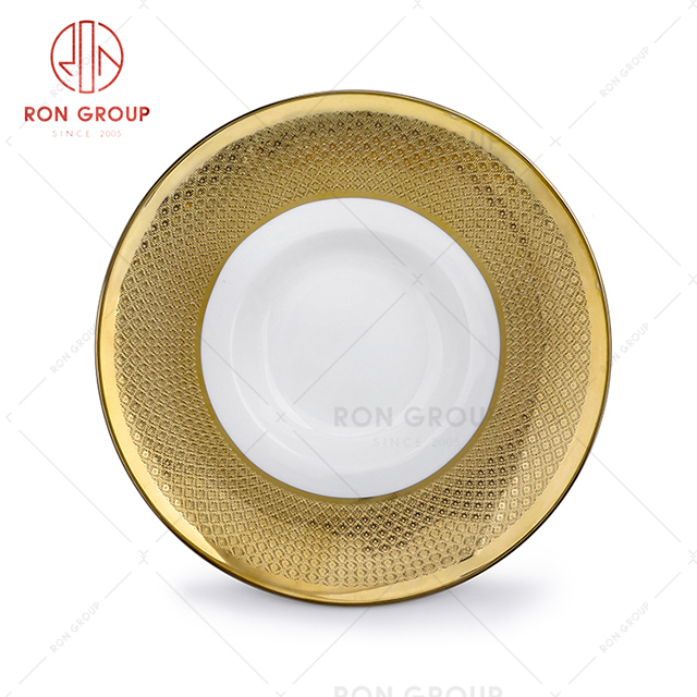 Thickened star hotel high-quality tableware French restaurant soup noodle plate