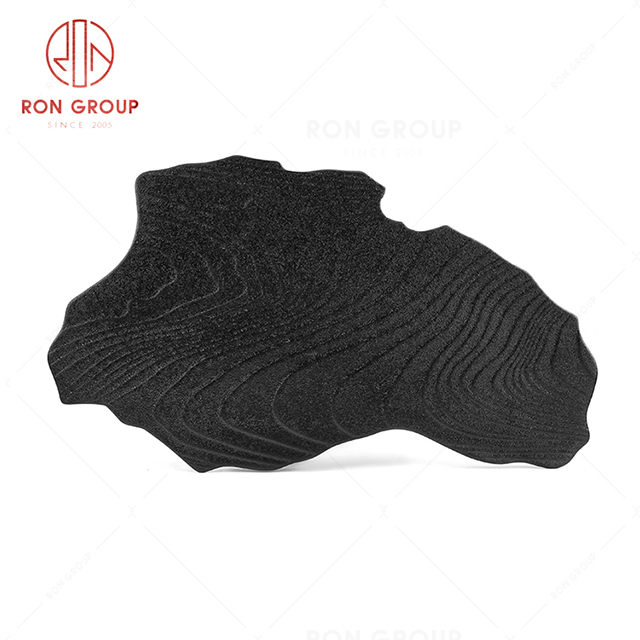 Personalized design irregular restaurant tableware corrugated ring flat round plate
