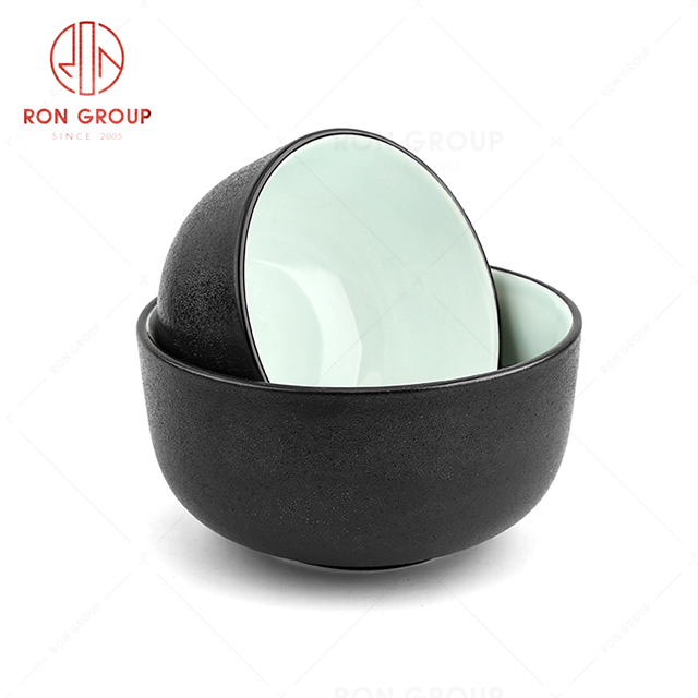 Popular frosted black restaurant common tableware salad bowl