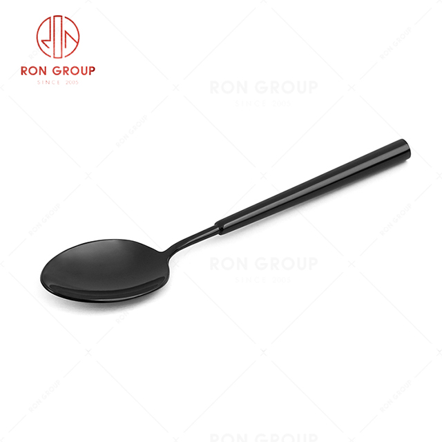 RN0178E00118 Hot Sale High Quality Exquisite Black Stainless Steel Barton Series--Tea Spoon