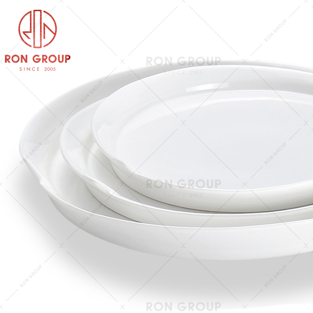 Minimalist hotel ceramic tableware western restaurant dinnerware shallow soup plate