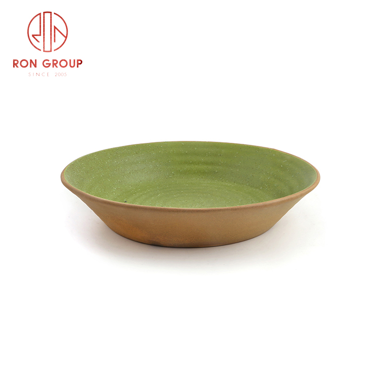 Wholesale Asian style ceramic dinnerware set restaurant hotel use ceramic water wave soup plate