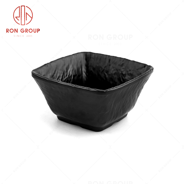 Tetragonal creative restaurant matte black tableware bar side dishes snack bowl
