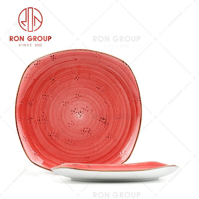 Wholesale Shallow Square Ceramic Set Dinnerware For Restaurant Serving Dishes