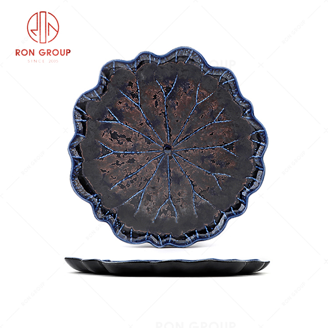 RN0660P00337 Wholesale Unique Design Exquisite Large Lotus Leaf Plate