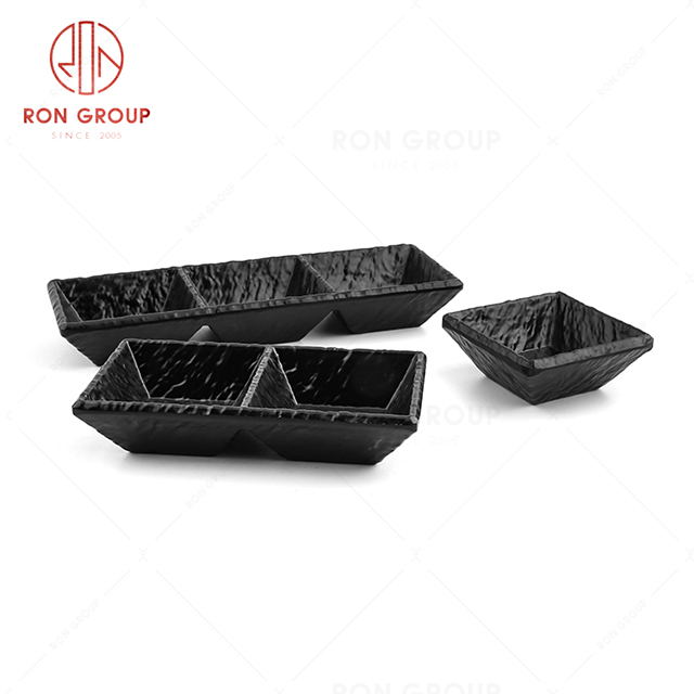 Preferred restaurant tableware square double lattices three lattices sauce dishes