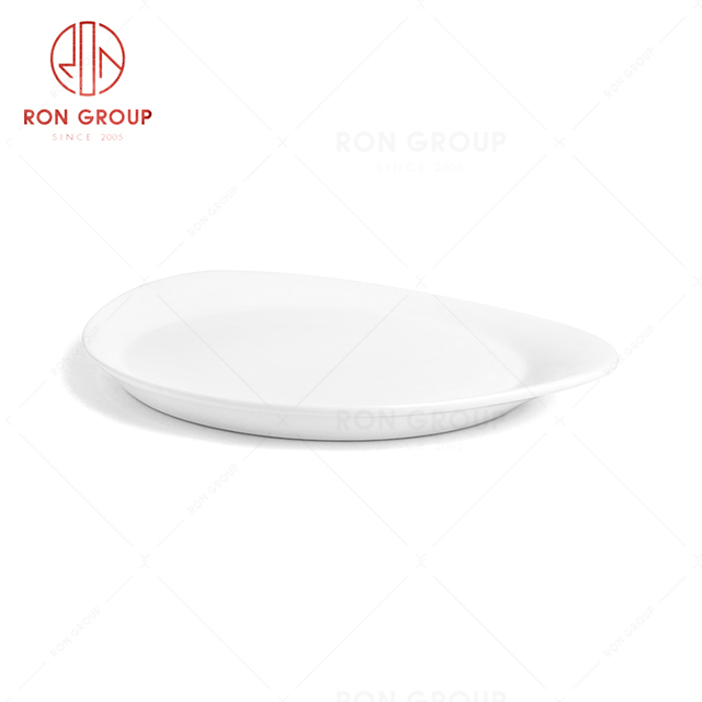 RonGroup New Color Matte White Chip Proof Porcelain  Collection - Ceramic Dinnerware Round Soup Plate 