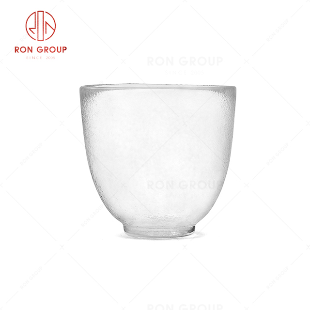 RN0056G00574 Hot Selling Clear and Visible Texture  Glass Tea Cup