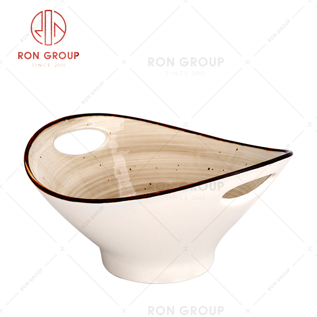 classic unique design wholesale restaurant hotel bar ceramic soup snack dessert bowl