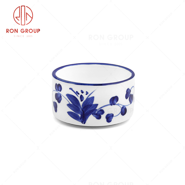 RonGroup New Color Rattan Flower Chip Proof Porcelain  Collection - Ceramic Dinnerware Sauce Bowl 