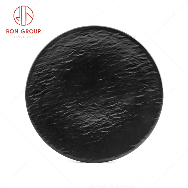 Practical restaurant tableware melamine durable hotel rounded plate