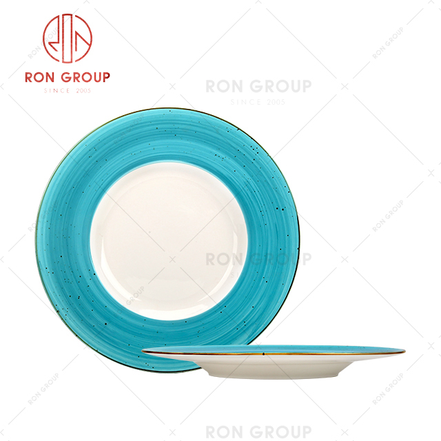 Eco Friendly Shallow Round Plate High End Restaurant Dinnerware