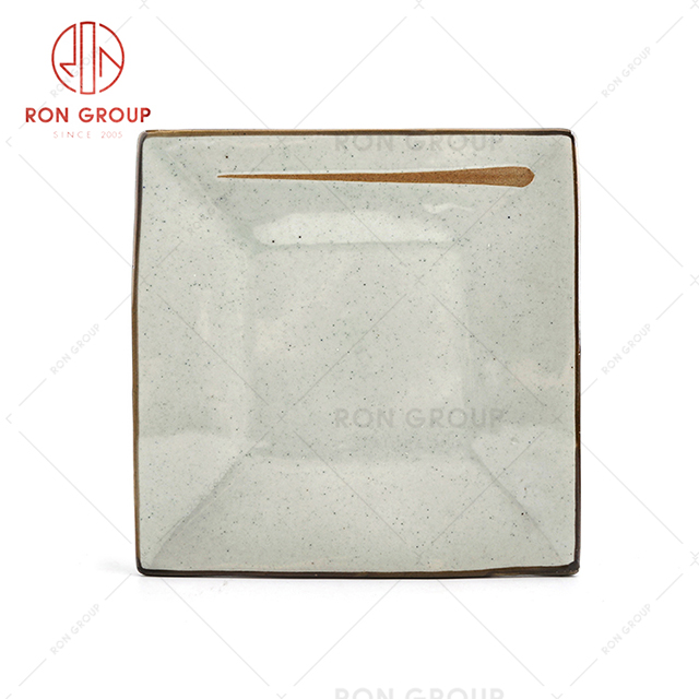 New era design high-end hotel tableware restaurant movable ceramic square plate