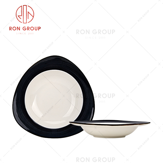 Elegance fine custom logo porcelain appetizer plate bulk cheap logo plate