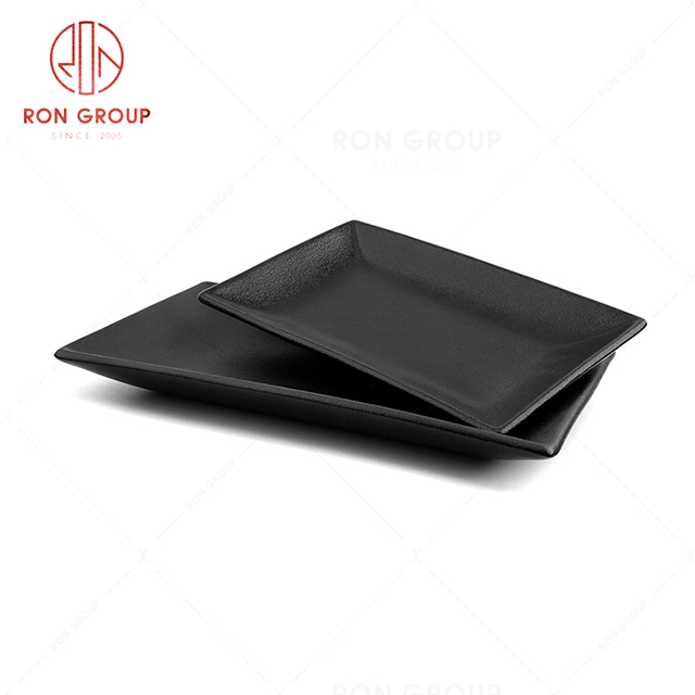 RonGroup New Color Matte Black Chip Proof Porcelain  Collection - Ceramic Dinnerware Retangular Plate 