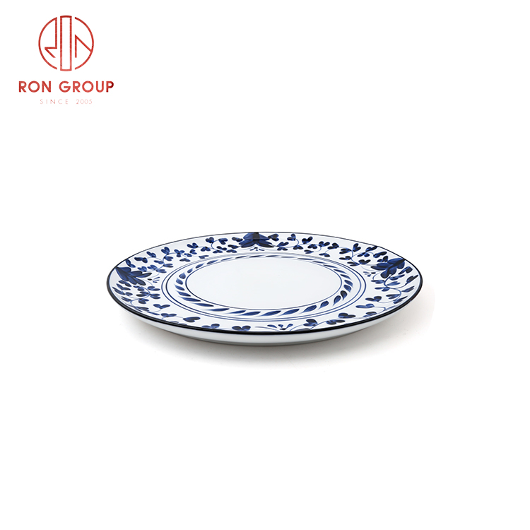 Good price European style ceramic dinnerware set restaurant hotel use shallow round plate