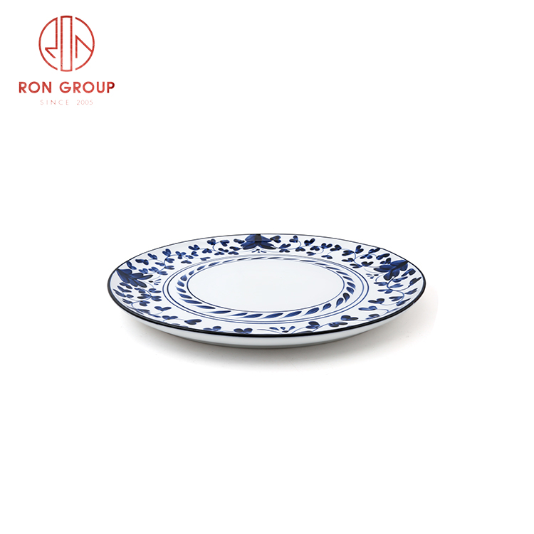 Good price European style ceramic dinnerware set restaurant hotel use shallow round plate