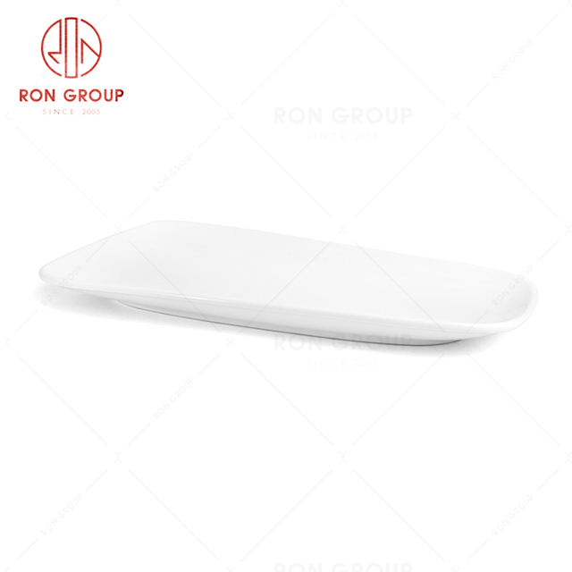RonGroup New Color Matte White Chip Proof Porcelain  Collection - Ceramic Dinnerware Bread Shape Plate 