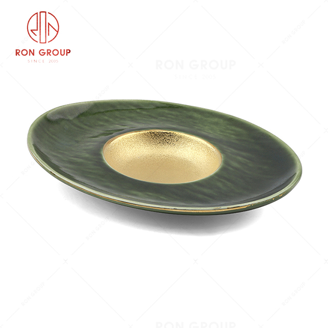 RN0660P00710 Wholesale High Quality Classic Ceramic  Oval Pasta Plate