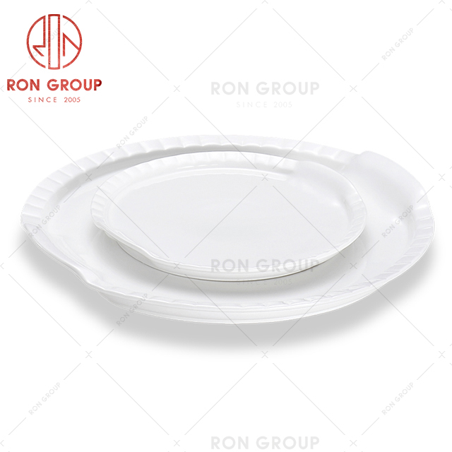Special design restaurant creative tableware hotel ceramic shallow soup bowl hot dish plate