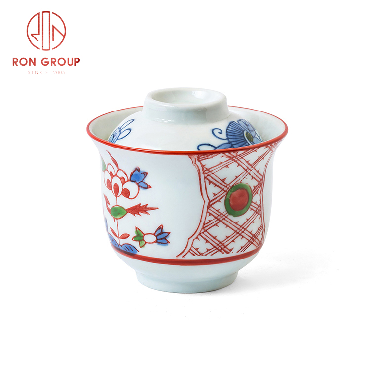 New promotion Asian style porcelain dinnerware set restaurant hotel supplies small cover cup