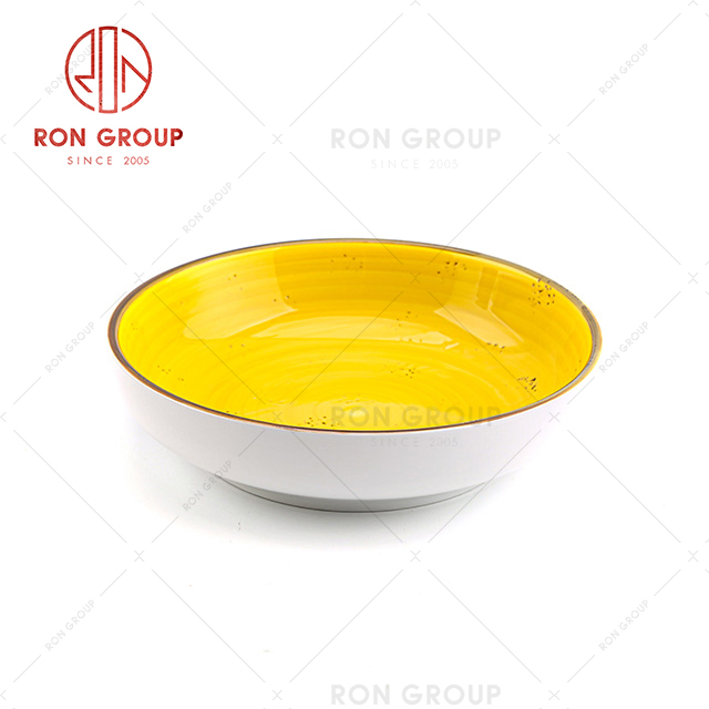 wedding customized kitchen plain ceramic crockery dishes set soup plates