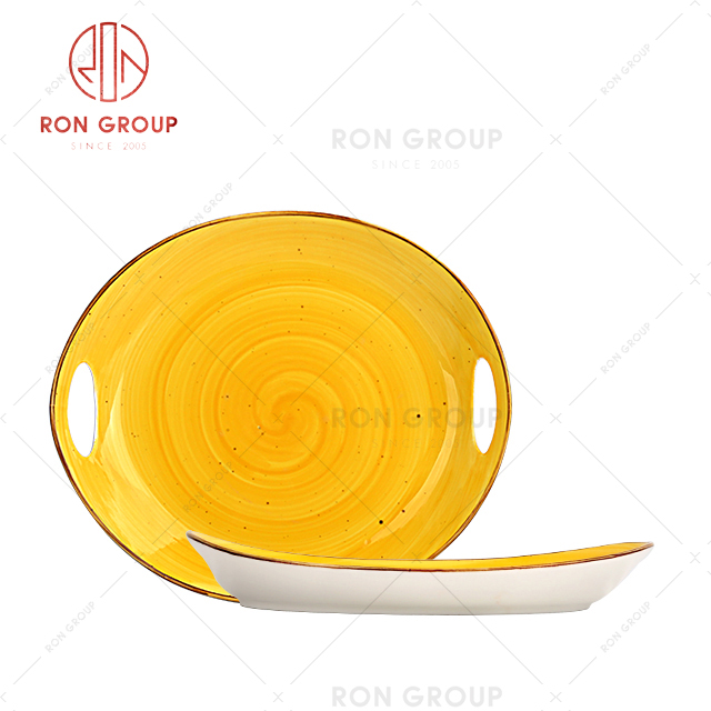 French Collection Hand-Color Yellow Plate 1053