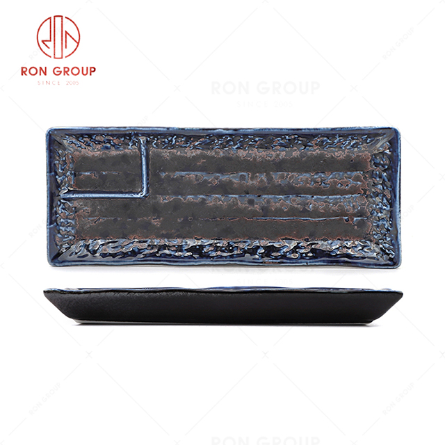 RN0660P00344-67  Wholesale High Quality Exquisite and Practical Ceramic Rectangular Dumpling Plate