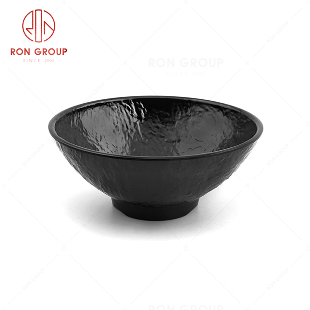 Restaurant tableware nordic dinnerware hotel melamine black matte bowl set