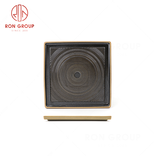 RN0040P00340-41 Hot Selling Unique Design Royal Midnight Swirls Series Square Plate