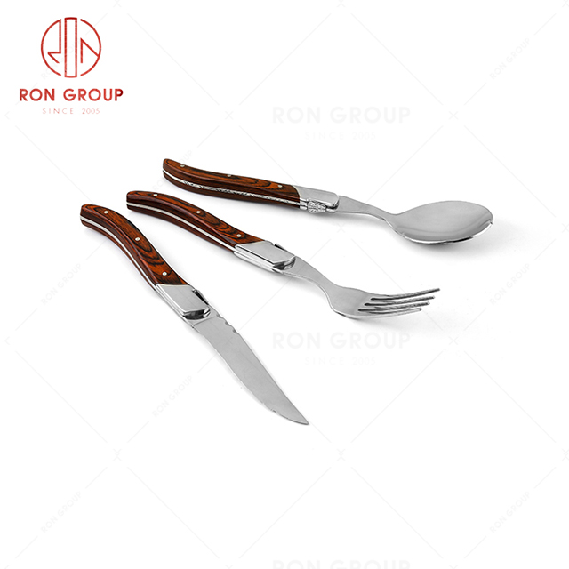 Stainless steel Rosewood Handle Western tableware steak knife full set gift logo