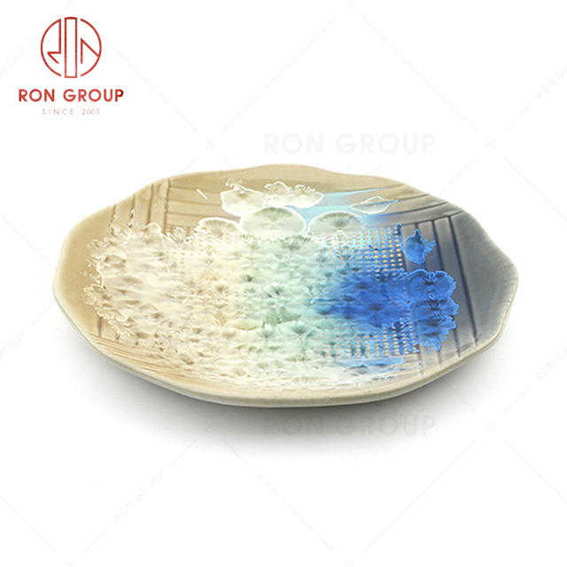 RN0660P00840 Hot Sale High Quality Exquisite Ceramic Plaid Plate