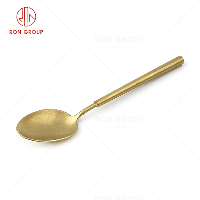 RN0178E00088 Wholesale High Quality Gold Stainless Steel Cutlery Barton Series-- Table Spoon