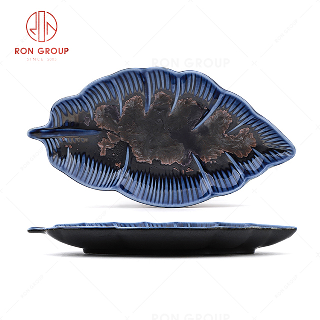 RN0660P00261 Wholesale High Quality Unique Ceramic Banana Leaf Plate