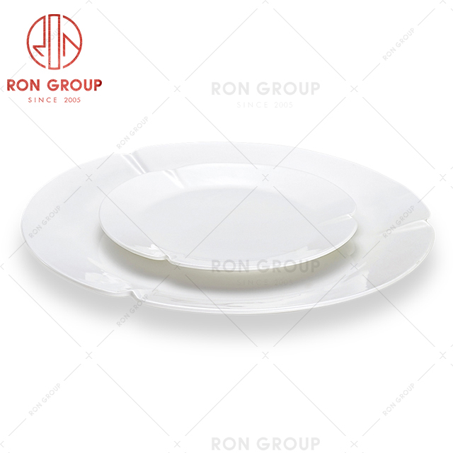 Characteristic design hotel tableware white simple style restaurant round plate